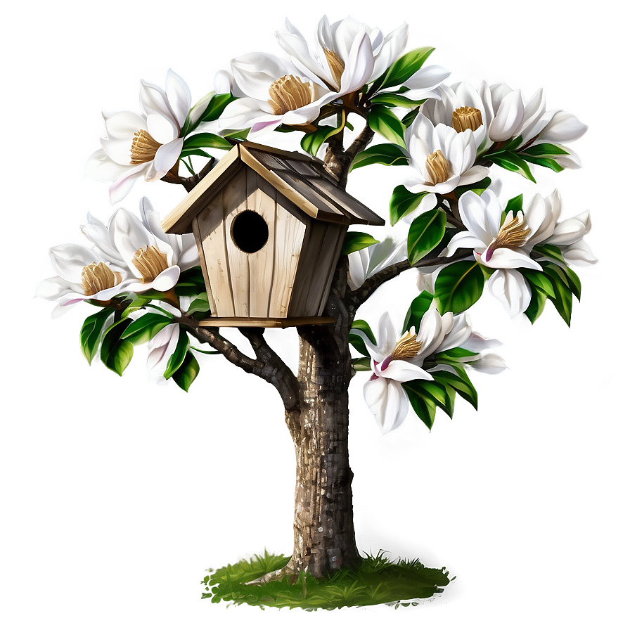 Magnolia Tree With Birdhouse Png Fnv28 PNG image