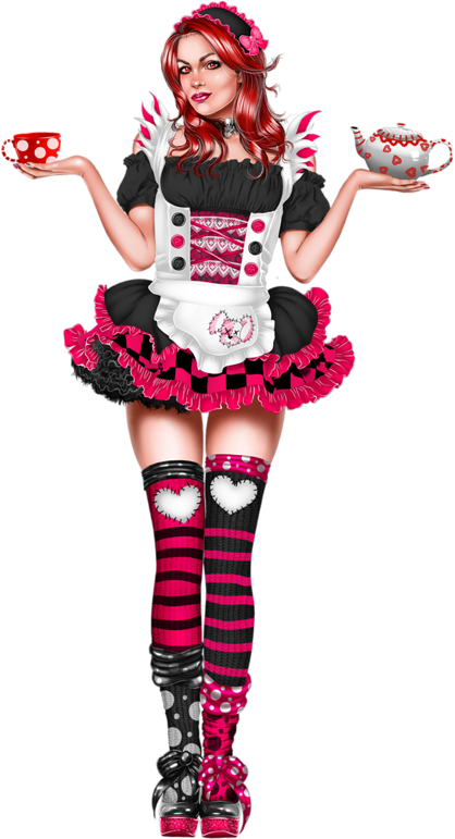 Maid_ Costume_ Pinup_ Art PNG image