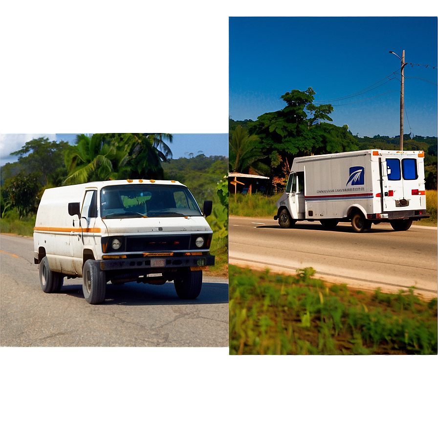 Mail Truck On Rural Road Png 06282024 PNG image