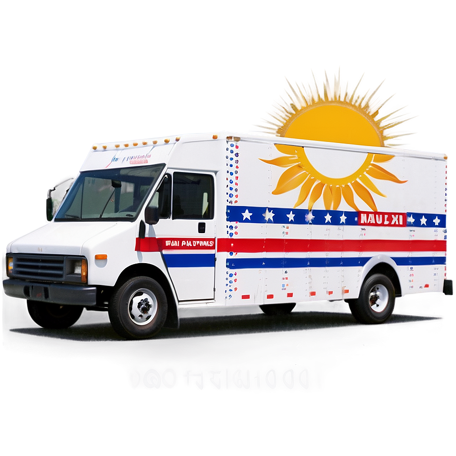 Mail Truck Under The Sun Png Jtd20 PNG image