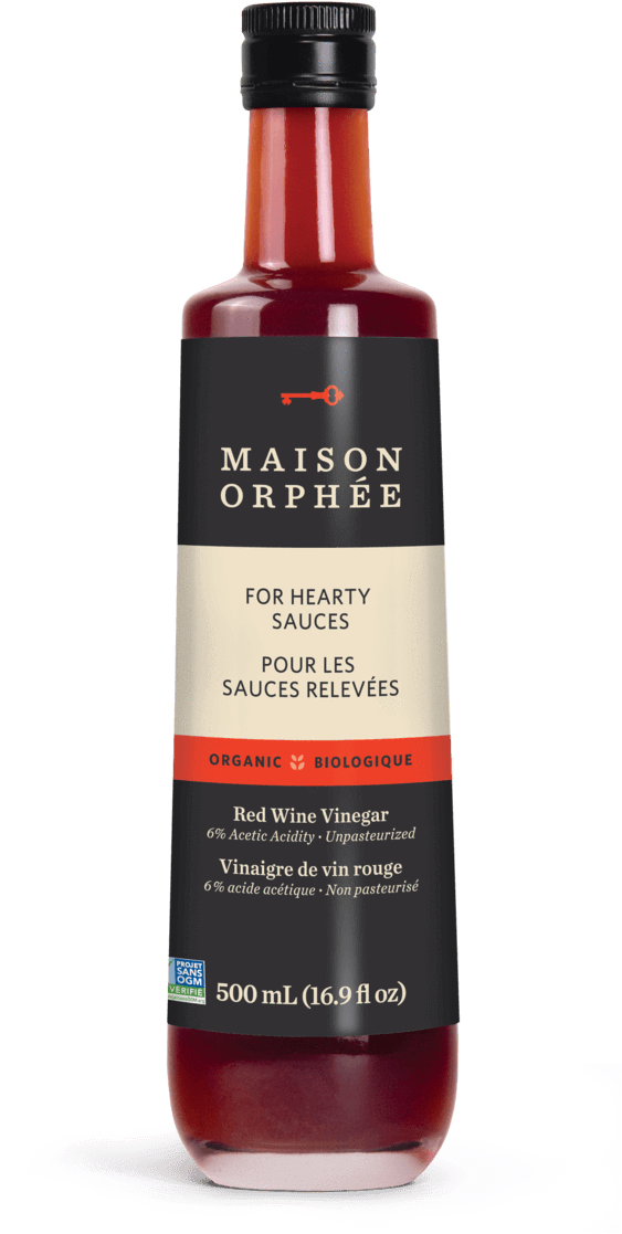 Maison Orphee Organic Red Wine Vinegar Bottle PNG image