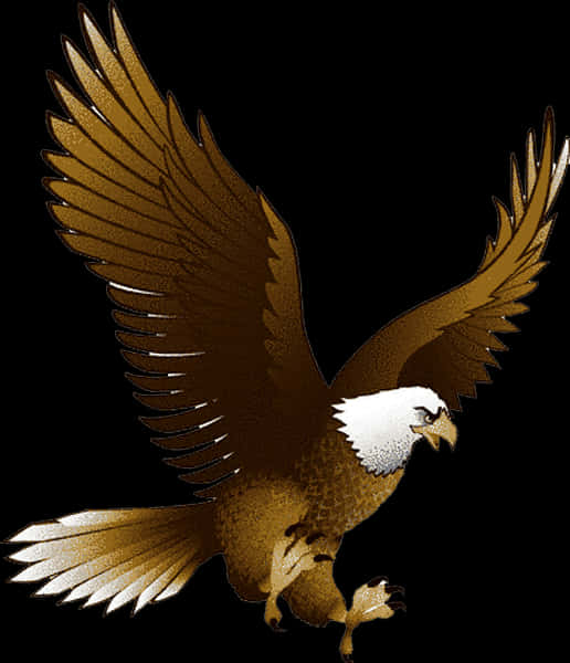 Majestic Bald Eagle Illustration PNG image