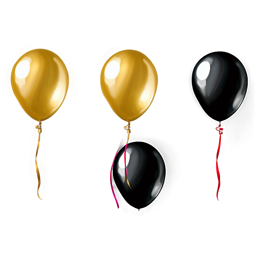 Majestic Black And Gold Balloons Png 06132024 PNG image