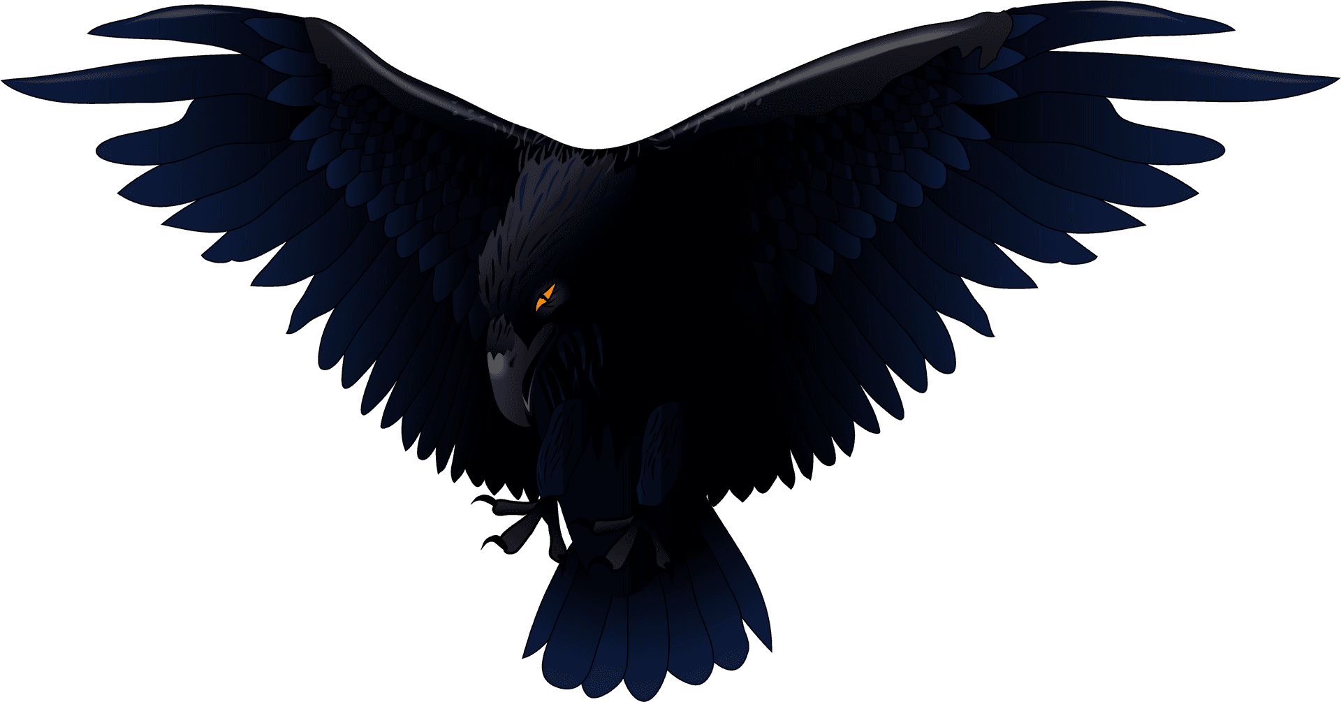 Majestic Black Raven In Flight PNG image