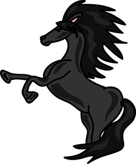 Majestic Black Stallion Illustration PNG image