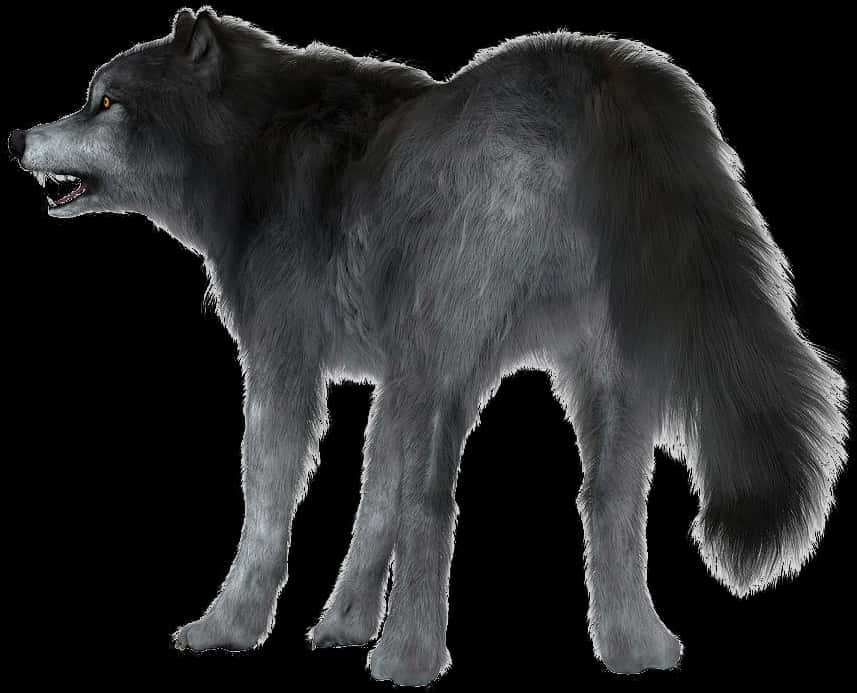 Majestic Black Wolf Profile PNG image