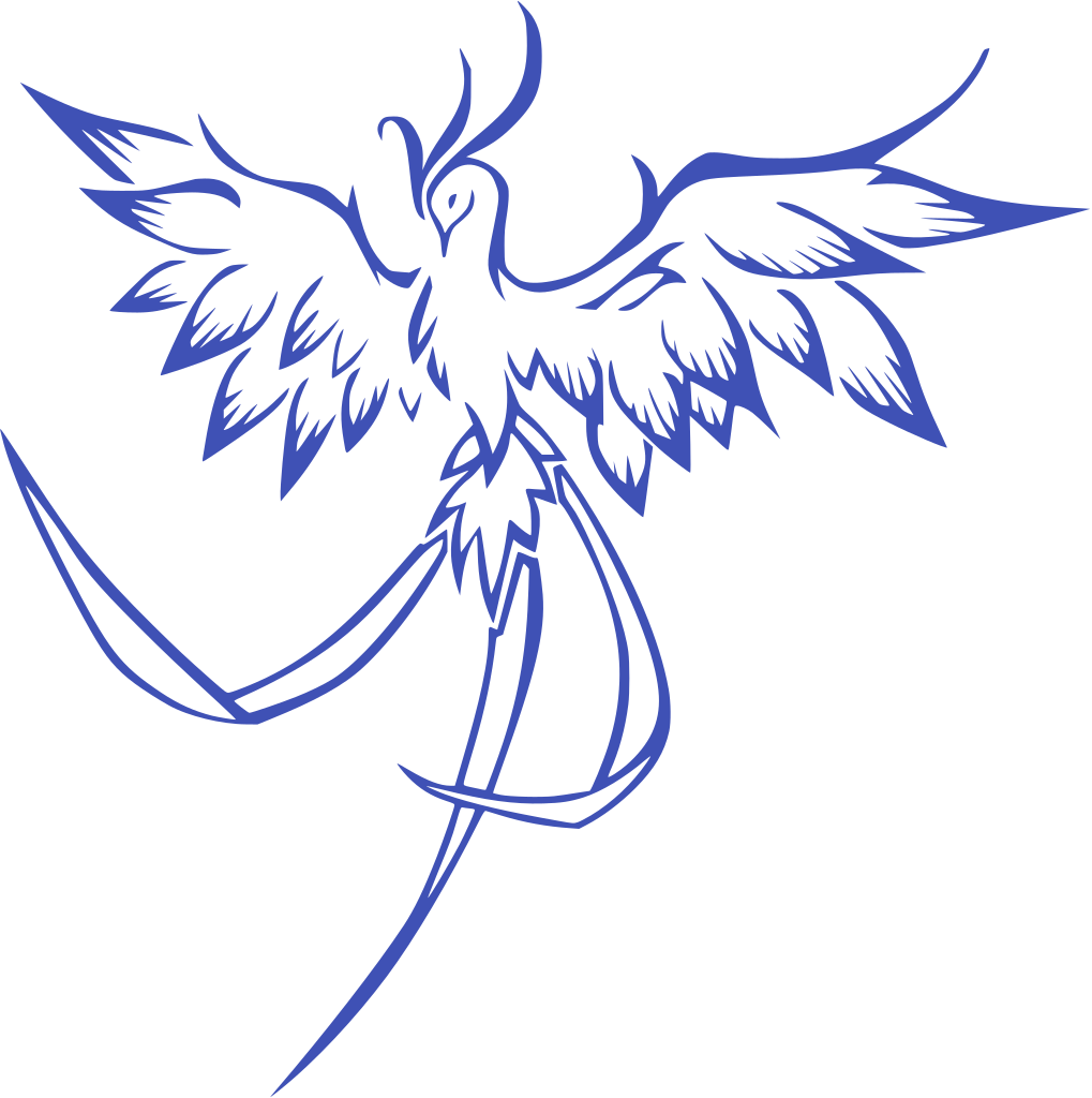 Majestic Blue Phoenix Art PNG image