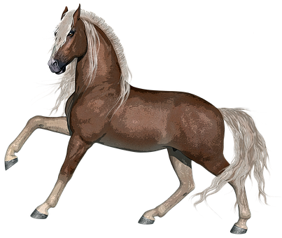 Majestic Brown Horse Illustration PNG image