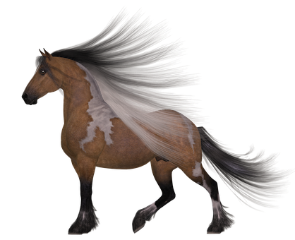 Majestic Brown Horsewith Flowing Mane PNG image