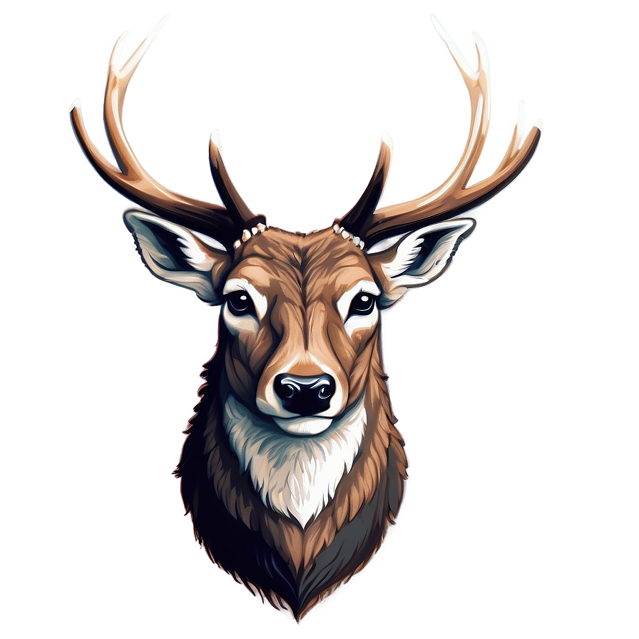 Majestic Deer Head Illustration Png Two36 PNG image