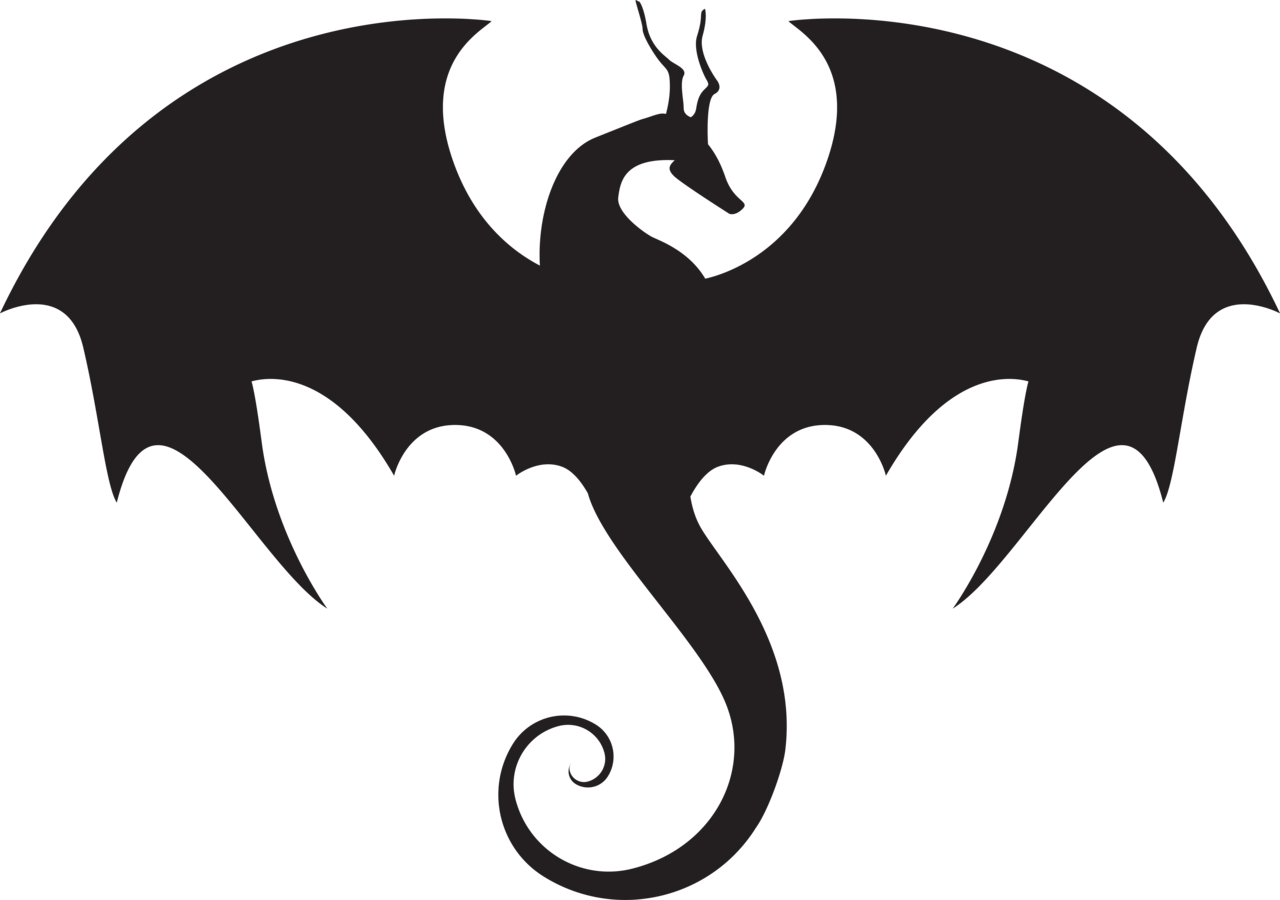 Majestic Dragon Silhouette PNG image