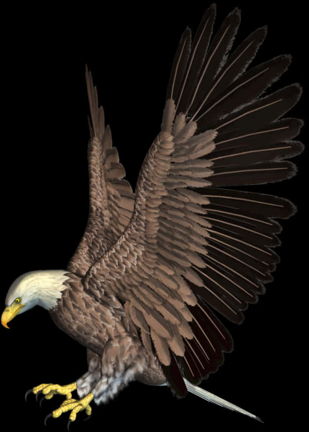 Majestic Eagle Spread Wings PNG image