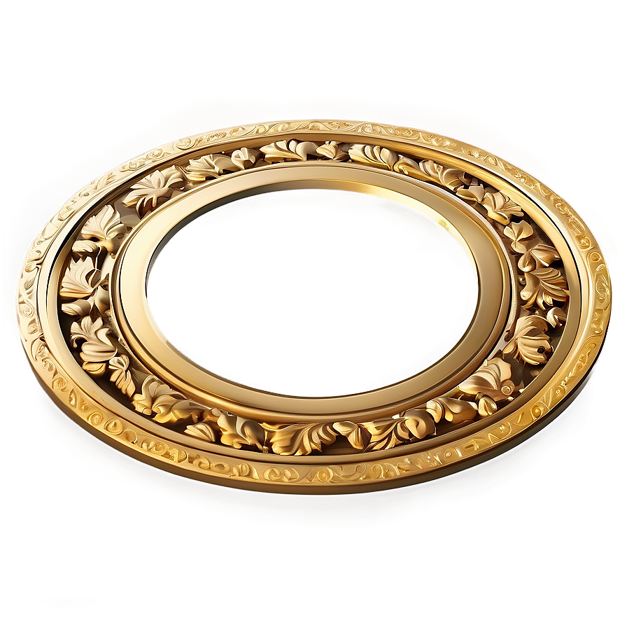 Majestic Gold Circle Border Png 06262024 PNG image