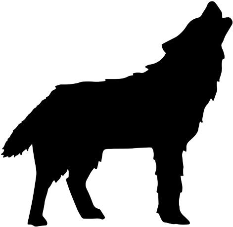 Majestic Howling Wolf Silhouette PNG image