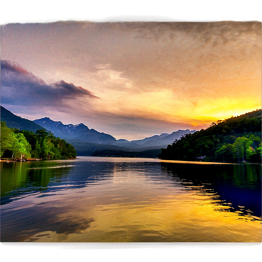 Majestic Lake Mountain View Png 06282024 PNG image