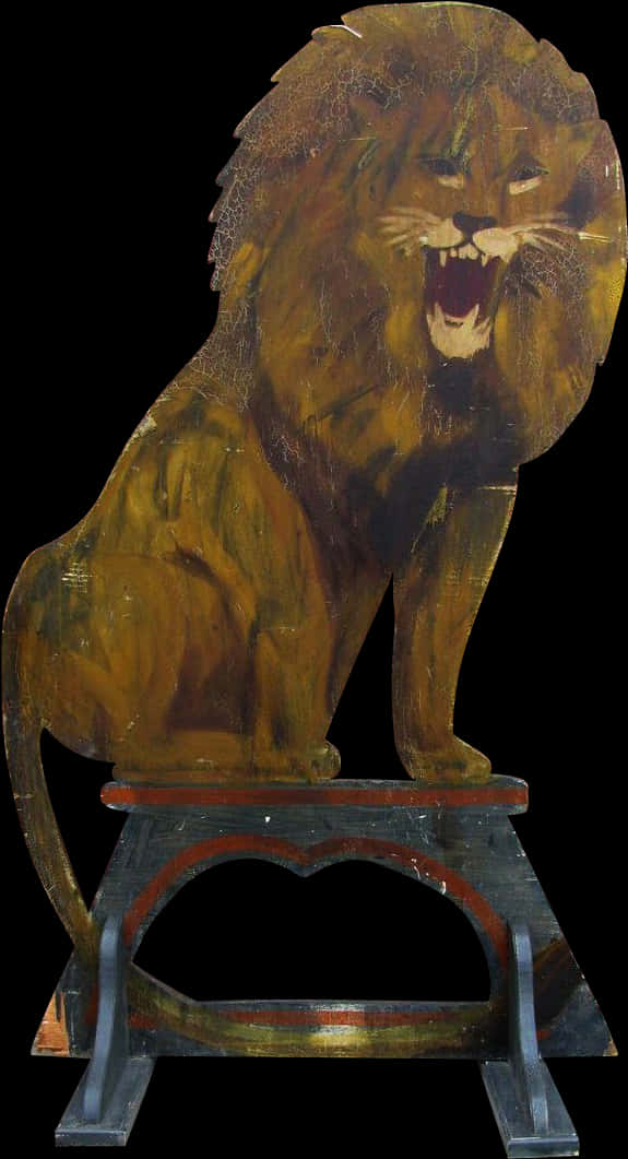 Majestic Lion Sculpture Artwork PNG image