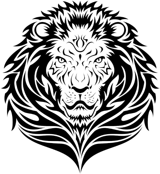 Majestic Lion Tattoo Design PNG image