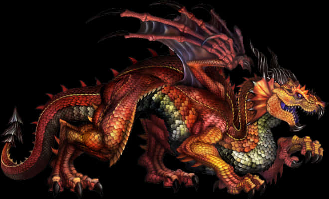 Majestic_ Red_ Dragon_ Artwork PNG image