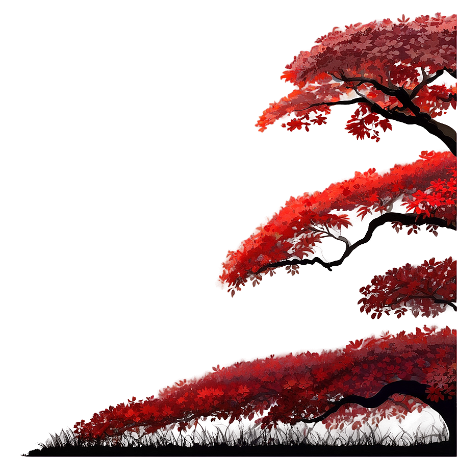 Majestic Red Tree Scene Png 06252024 PNG image