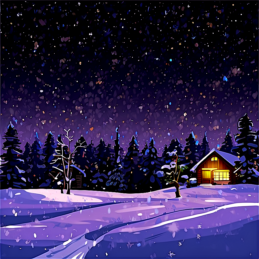 Majestic Snowfall Night Png Lqx21 PNG image