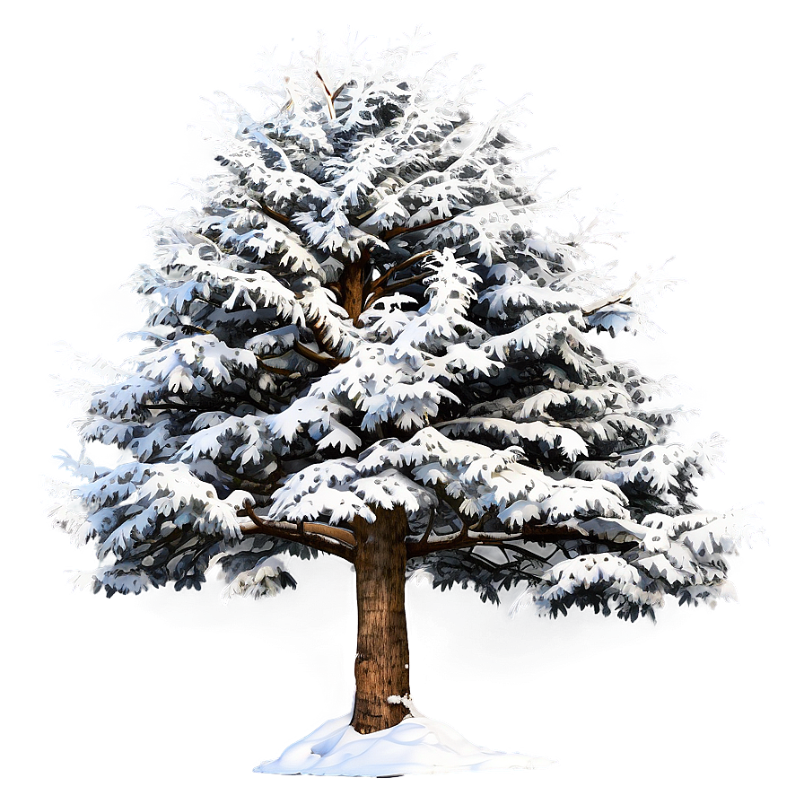 Majestic Snowy Tree Png 06212024 PNG image