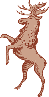Majestic Standing Moose Illustration PNG image