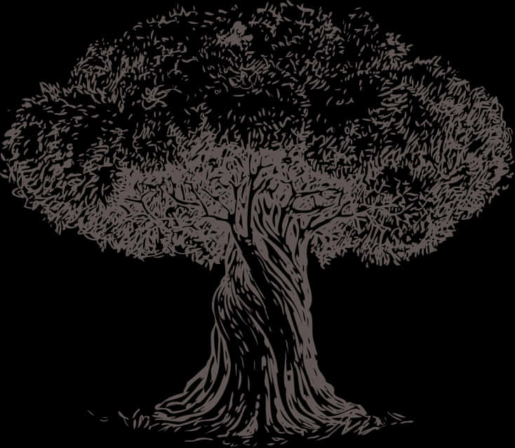 Majestic Tree Silhouette PNG image