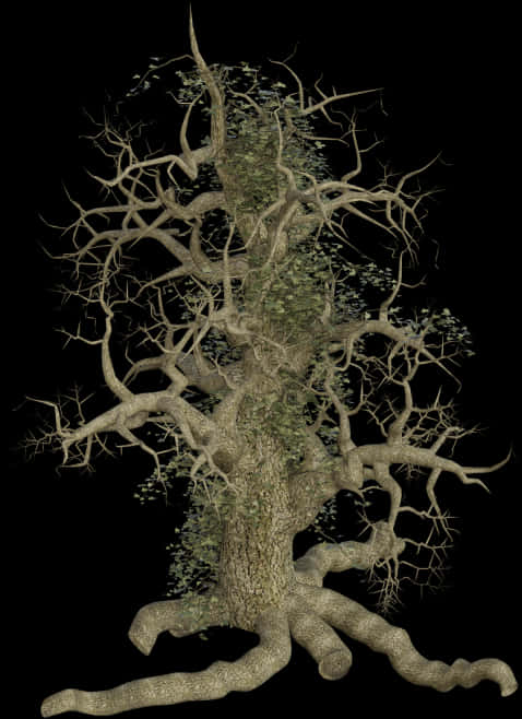 Majestic Treewith Exposed Roots PNG image