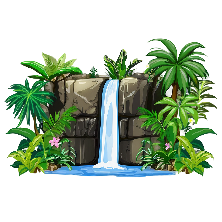 Majestic Waterfall In Jungle Photo Png 05212024 PNG image