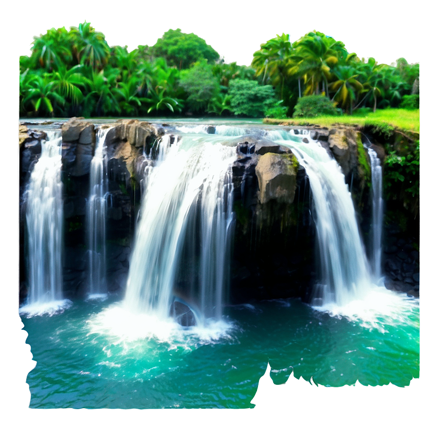 Majestic Waterfall In Jungle Photo Png 4 PNG image