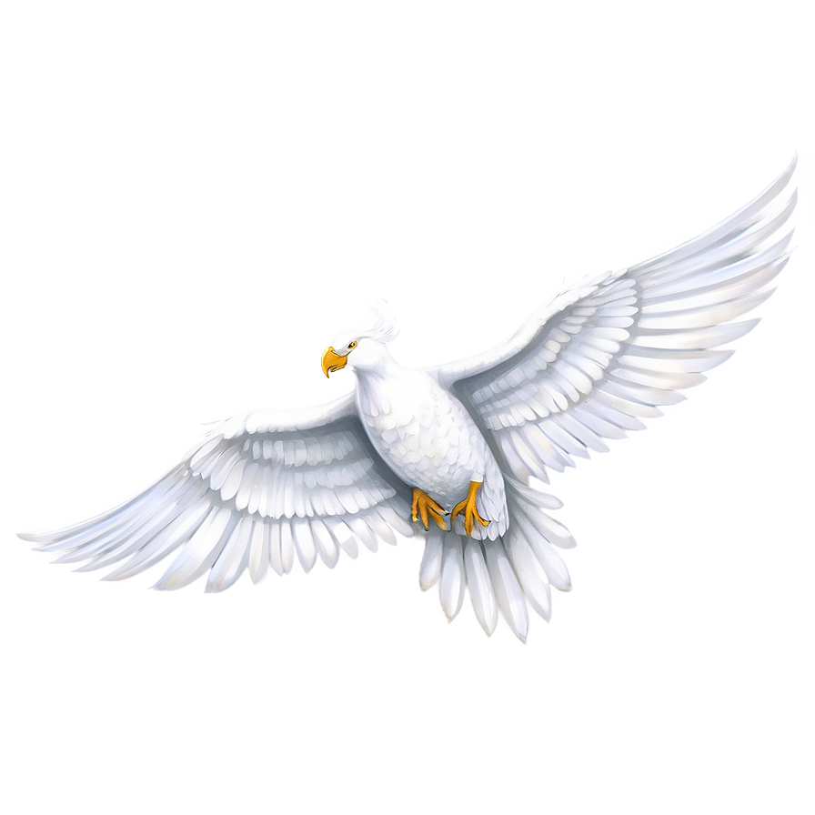 Majestic White Wings Illustration Png 72 PNG image