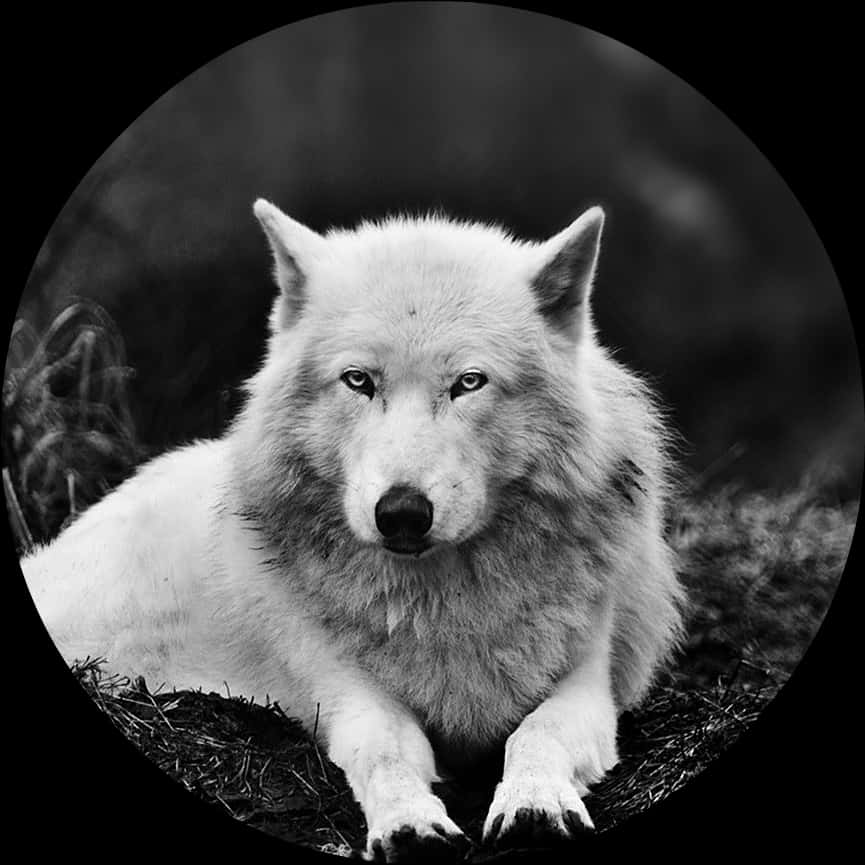 Majestic White Wolf Portrait PNG image