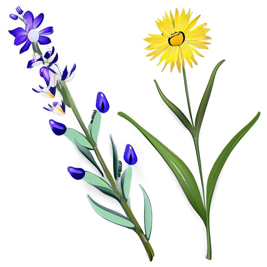 Majestic Wildflower Splendor Png Sml PNG image