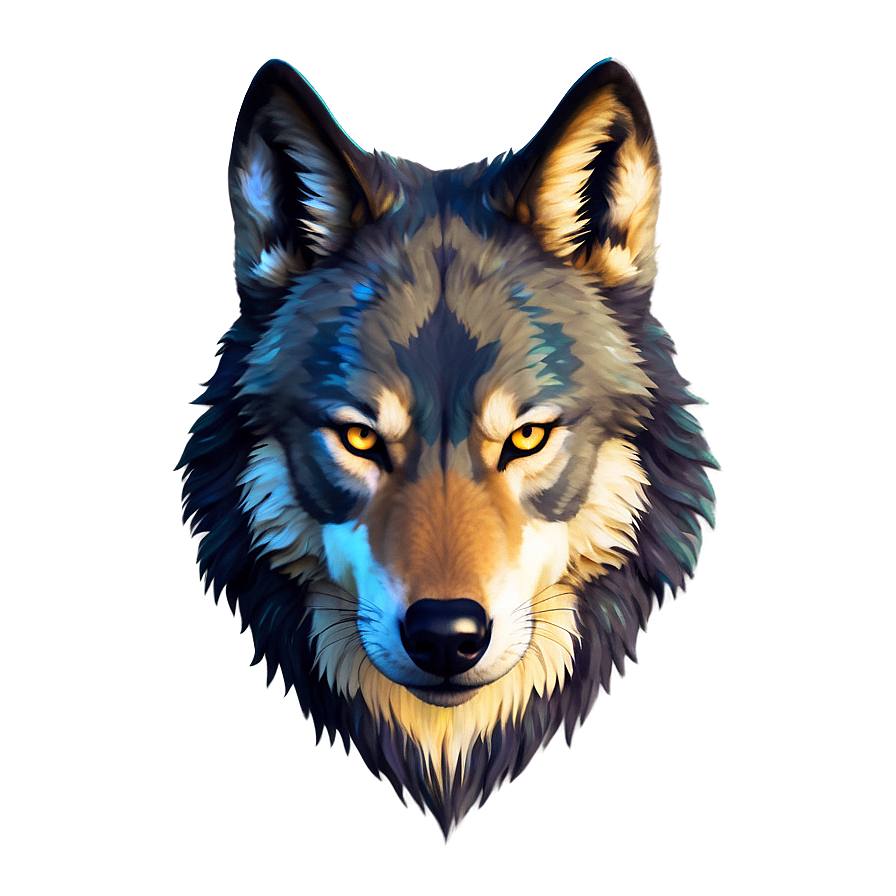 Majestic Wolf Face Art Png 06292024 PNG image