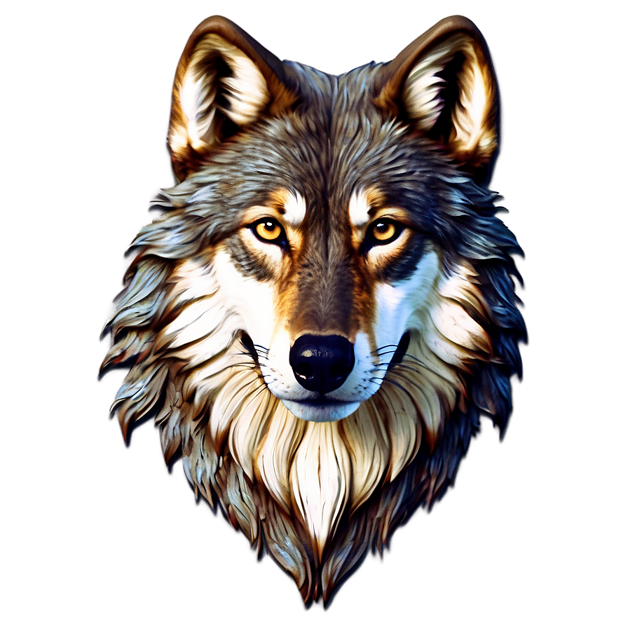 Majestic Wolf Face Art Png 06292024 PNG image