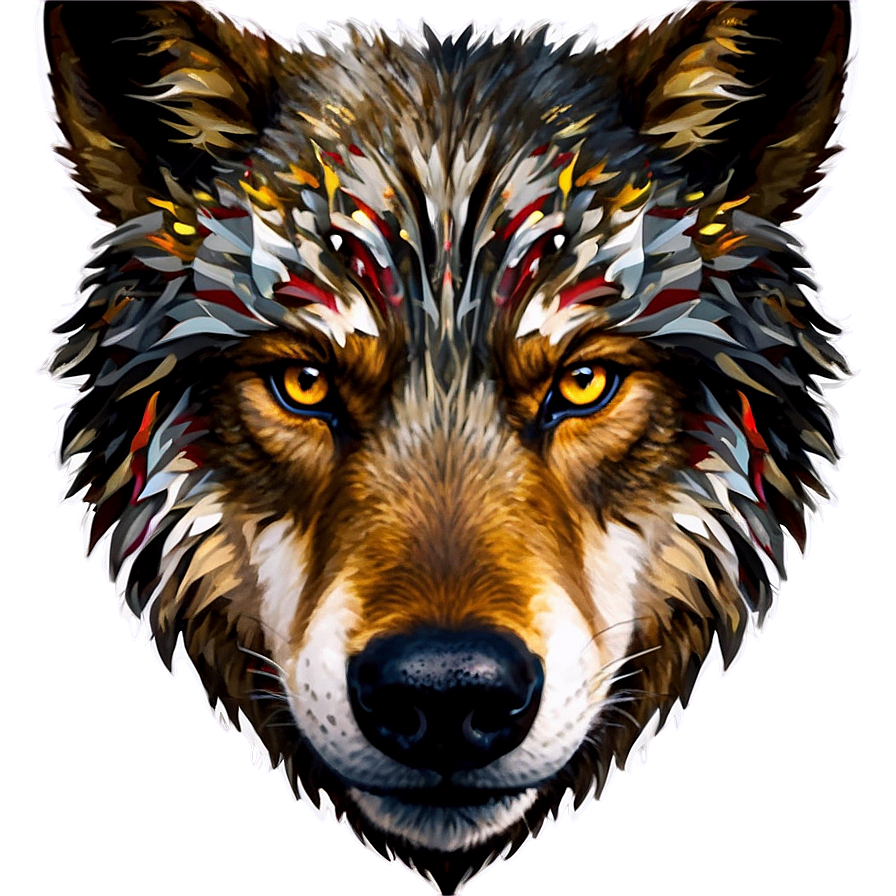 Majestic Wolf Face Art Png Gel89 PNG image