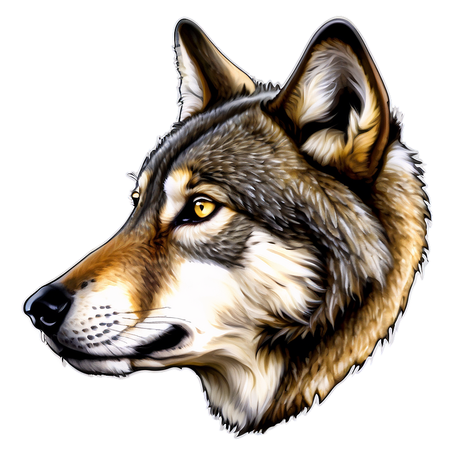 Majestic Wolf Head Portrait Png Kww30 PNG image