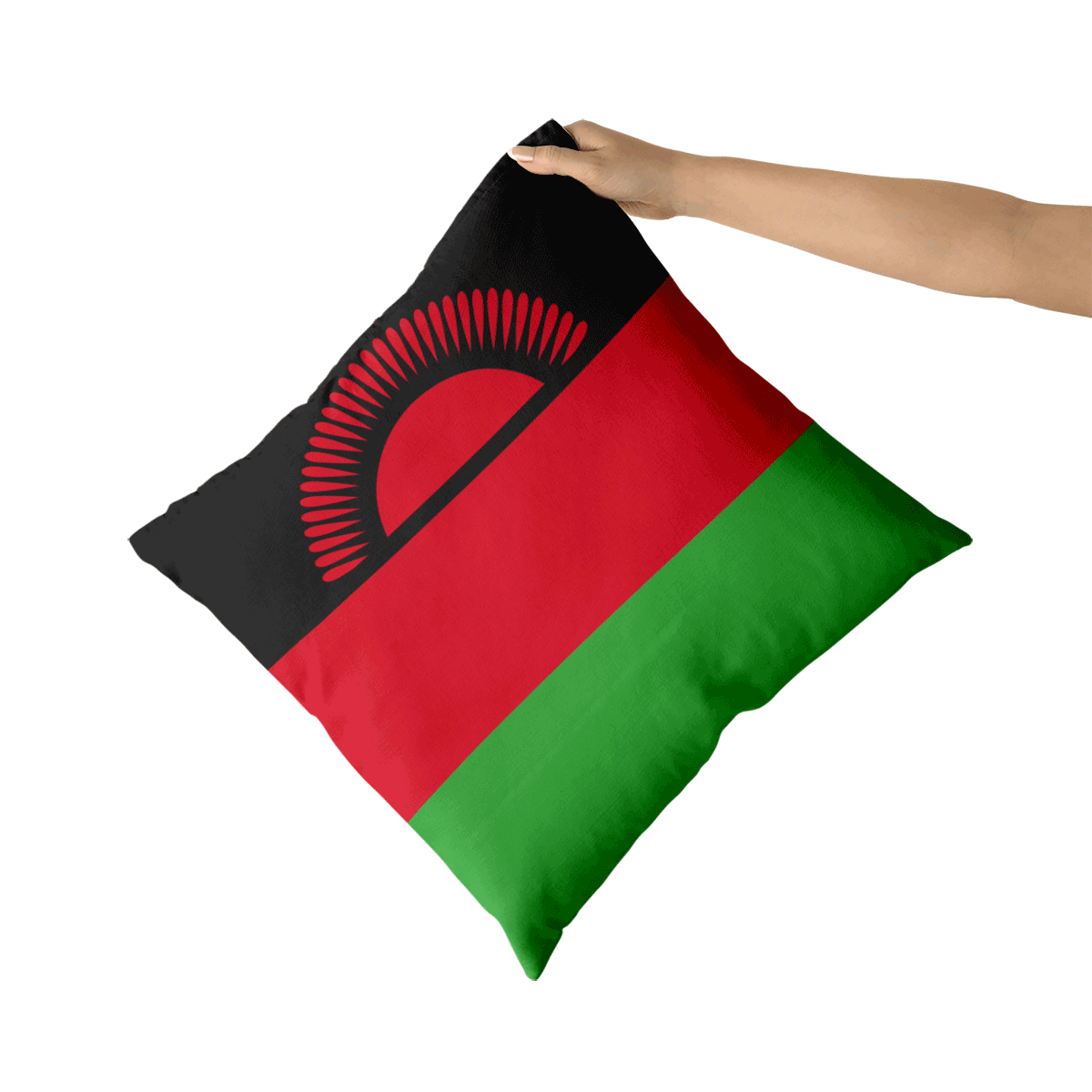 Malawi Flag Being Held PNG image