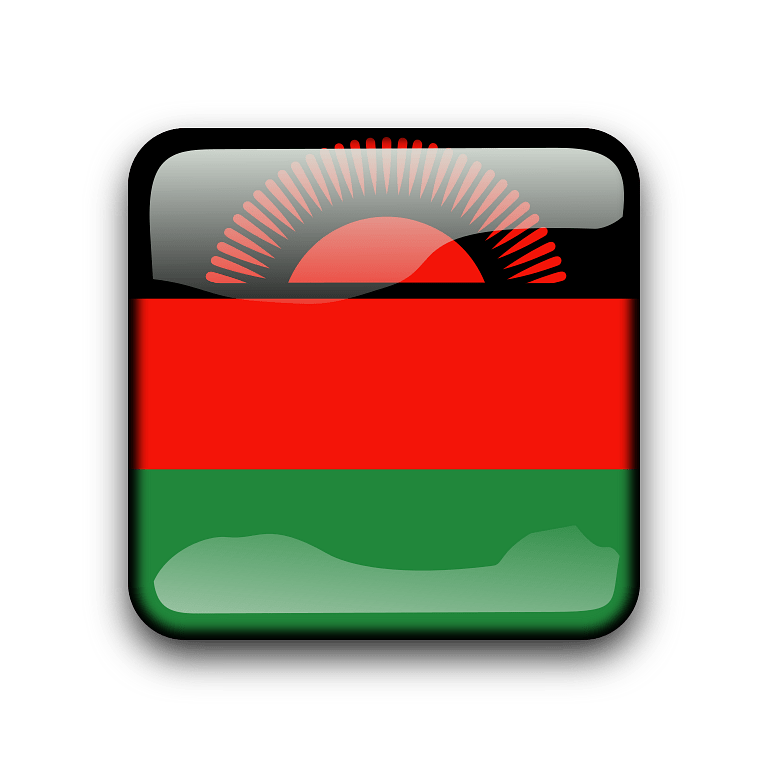 Malawi Flag Button Graphic PNG image