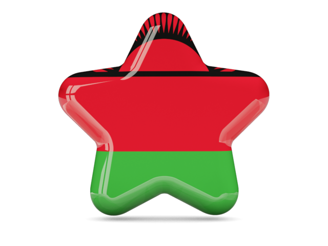 Malawi Flag Star Shape PNG image