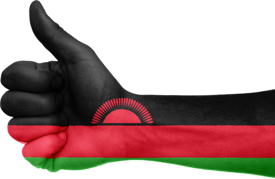 Malawi Flag Thumbs Up Gesture PNG image