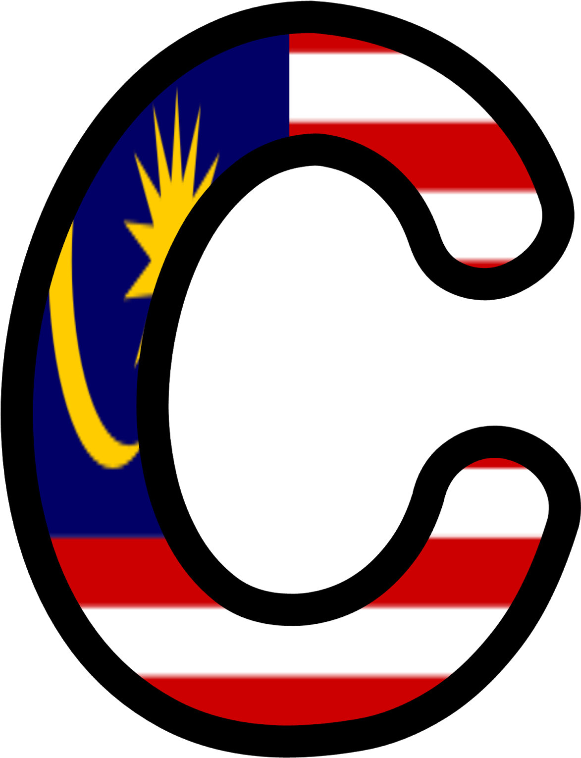 Malaysian Flag Stylized Letter C PNG image