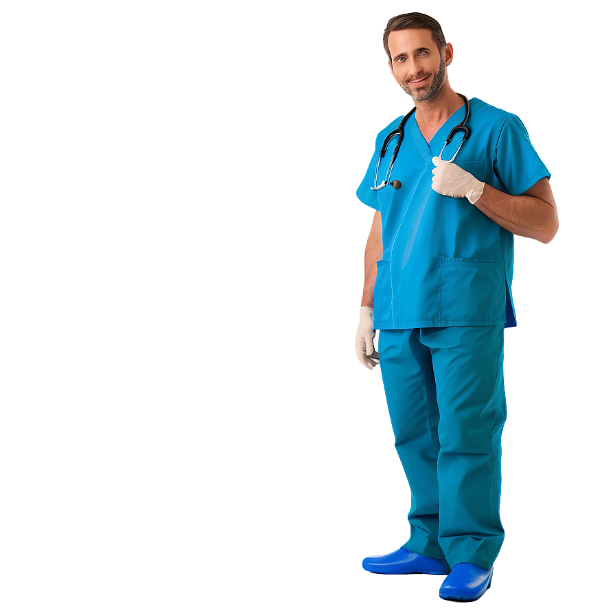 Male Nurse In Scrubs Png Qmk91 PNG image