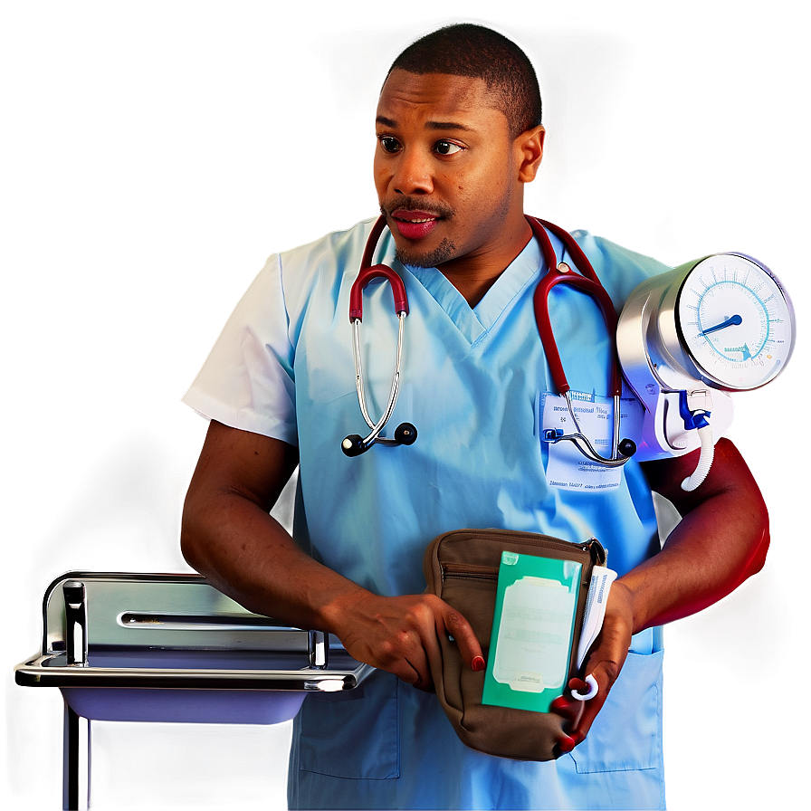 Male Nurse With Medical Equipment Png Ttb42 PNG image