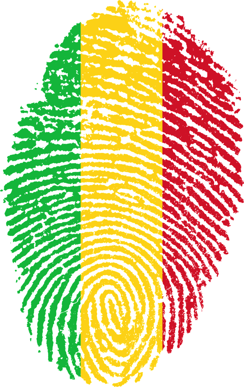 Mali Flag Fingerprint Art PNG image