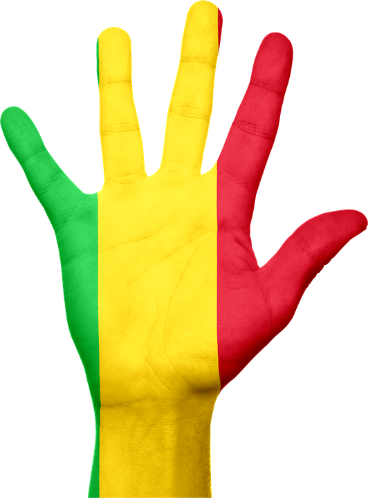 Mali Flag Painted Hand PNG image