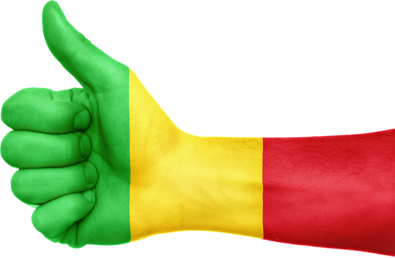 Mali Flag Thumbs Up Gesture PNG image