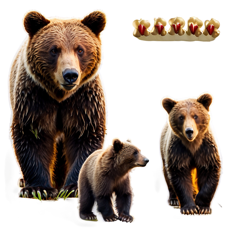 Mama Bear And Cubs Clipart Png 51 PNG image