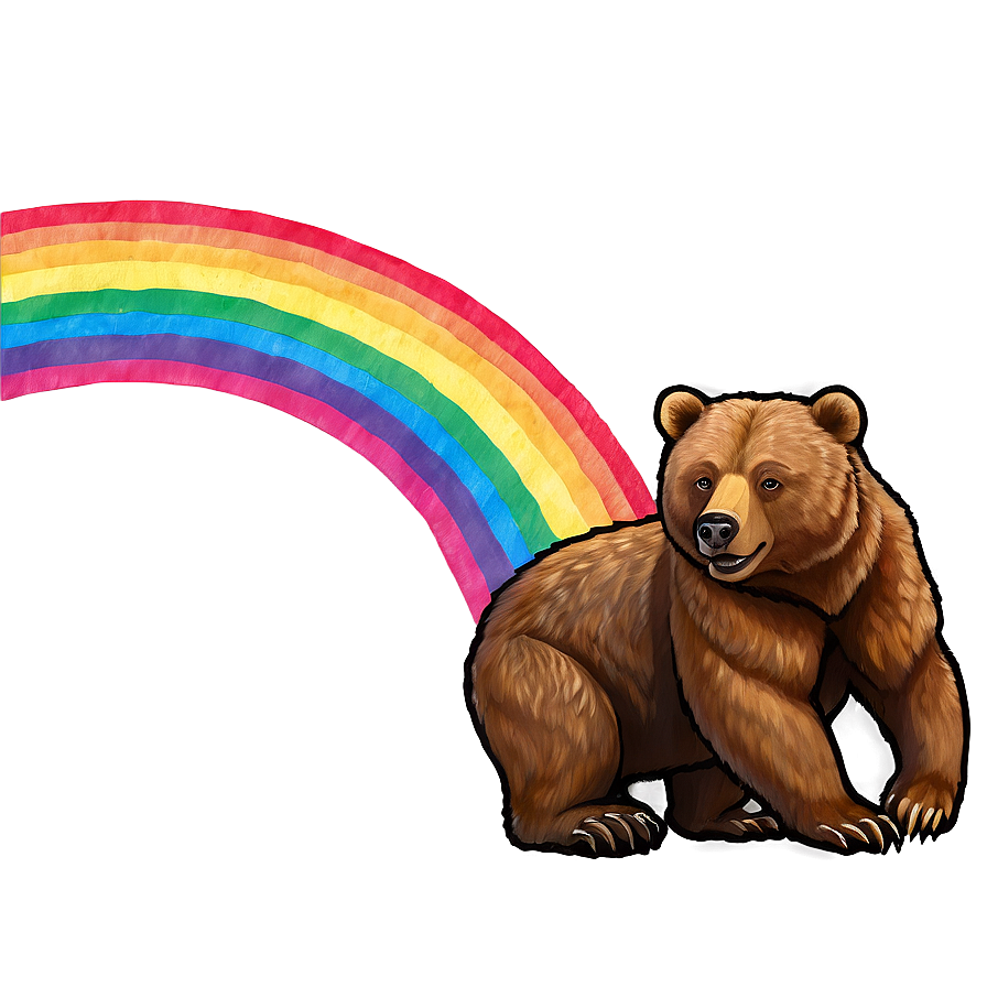 Mama Bear And Rainbow Png Qwv PNG image