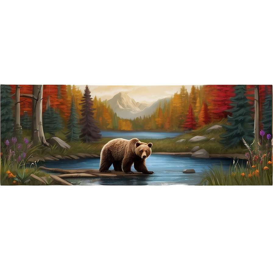 Mama Bear In Nature Scene Png 94 PNG image